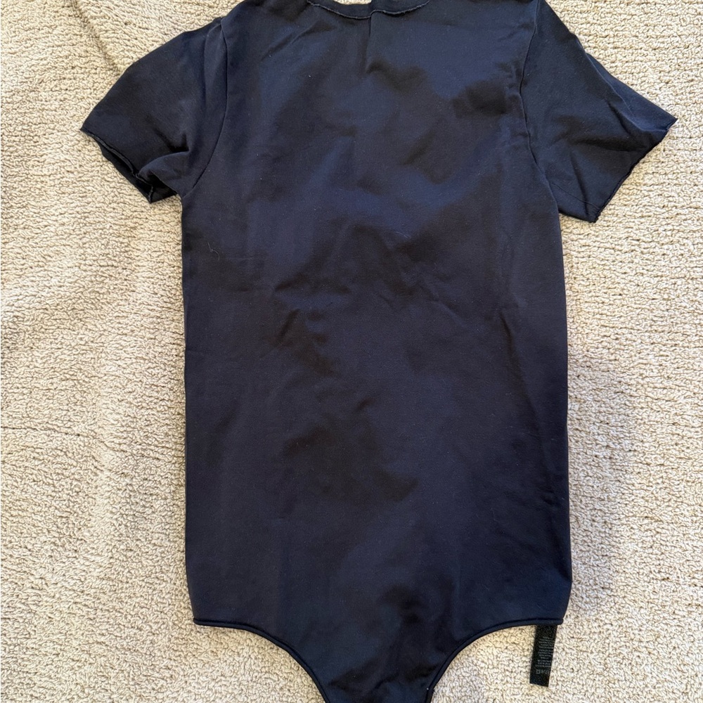 SKIMS black Bodysuit Top Neck Snap Closure